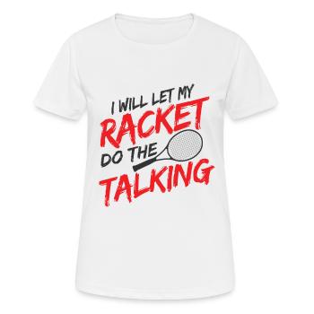 Tennisplatz Spruch Für Tennis - Frauen T-Shirt atmungsaktiv - Weiß - Vorne - AI Model Female 172 dark (172cm)