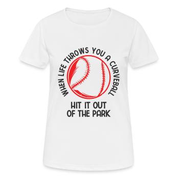 Baseball - Frauen T-Shirt atmungsaktiv - Weiß - Vorne - AI Model Female 172 dark (172cm)