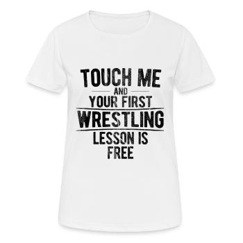 Grappling Martial Arts Wrestling - Frauen T-Shirt atmungsaktiv - Weiß - Vorne - AI Model Female 172 dark (172cm)