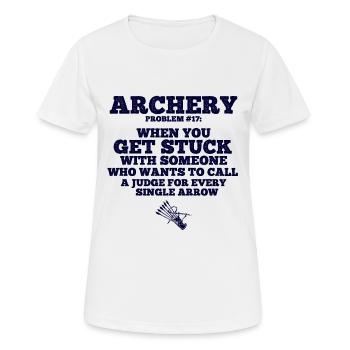 Bogenschießen Archery - Frauen T-Shirt atmungsaktiv - Weiß - Vorne - AI Model Female 172 dark (172cm)