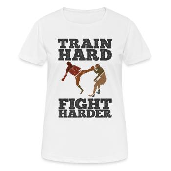 Kickboxing - Frauen T-Shirt atmungsaktiv - Weiß - Vorne - AI Model Female 172 dark (172cm)
