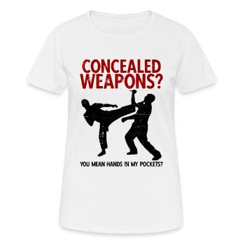 Israelischer Kampfsport Krav Maga - Frauen T-Shirt atmungsaktiv - Weiß - Vorne - AI Model Female 172 dark (172cm)