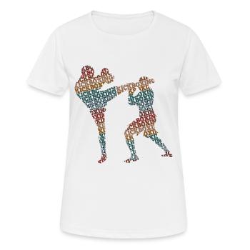 Kickboxing - Frauen T-Shirt atmungsaktiv - Weiß - Vorne - AI Model Female 172 dark (172cm)