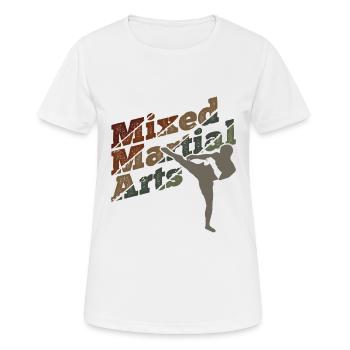 Mixed Martial Arts MMA - Frauen T-Shirt atmungsaktiv - Weiß - Vorne - AI Model Female 172 dark (172cm)