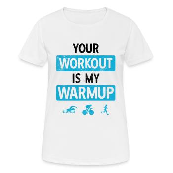 Laufen Schwimmen Radfahren Triathlon - Frauen T-Shirt atmungsaktiv - Weiß - Vorne - AI Model Female 172 dark (172cm)