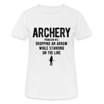 Bogenschießen Archery - Frauen T-Shirt atmungsaktiv - Weiß - Vorne - AI Model Female 172 dark (172cm)