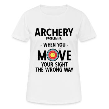 Bogenschießen Archery - Frauen T-Shirt atmungsaktiv - Weiß - Vorne - AI Model Female 172 dark (172cm)