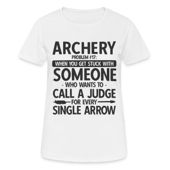 Bogenschießen Archery - Frauen T-Shirt atmungsaktiv - Weiß - Vorne - AI Model Female 172 dark (172cm)