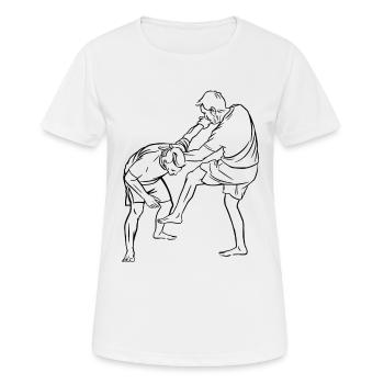 Israelischer Kampfsport Krav Maga - Frauen T-Shirt atmungsaktiv - Weiß - Vorne - AI Model Female 172 dark (172cm)