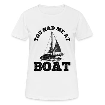 Segelboot Kapitän Spruch Zum Segeln - Frauen T-Shirt atmungsaktiv - Weiß - Vorne - AI Model Female 172 dark (172cm)