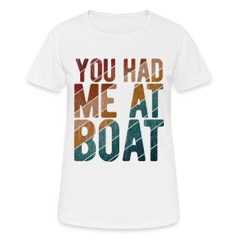 Segelboot Kapitän Spruch Zum Segeln - Frauen T-Shirt atmungsaktiv - Weiß - Vorne - AI Model Female 172 dark (172cm)