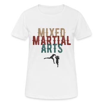 Mixed Martial Arts MMA - Frauen T-Shirt atmungsaktiv - Weiß - Vorne - AI Model Female 172 dark (172cm)