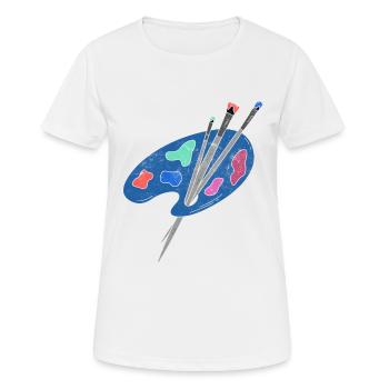 Maler Zeichner für Künstler - Frauen T-Shirt atmungsaktiv - Weiß - Vorne - AI Model Female 172 dark (172cm)