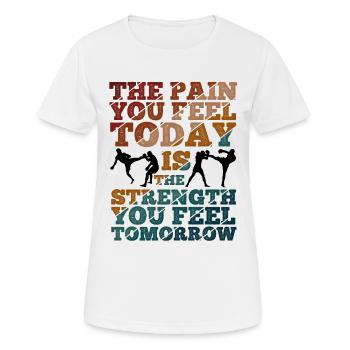 Kickboxing - Frauen T-Shirt atmungsaktiv - Weiß - Vorne - AI Model Female 172 dark (172cm)