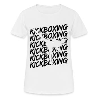 Kickboxing - Frauen T-Shirt atmungsaktiv - Weiß - Vorne - AI Model Female 172 dark (172cm)