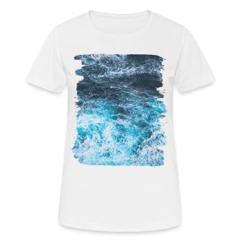 Waves sea summer vacation - Women's Breathable T-Shirt - white - Front - AI Model Female 172 dark (172cm)