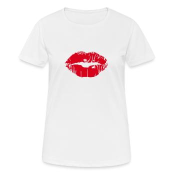 Schöne rote Mund Lippen - Frauen T-Shirt atmungsaktiv - Weiß - Vorne - AI Model Female 172 dark (172cm)