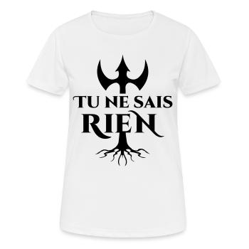 Tu ne sais rien ! - T-shirt respirant Femme - blanc - Devant - AI Model Female 172 dark (172cm)