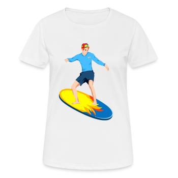 Surfeurs sur la planche de surf Surf - T-shirt respirant Femme - blanc - Devant - AI Model Female 172 dark (172cm)