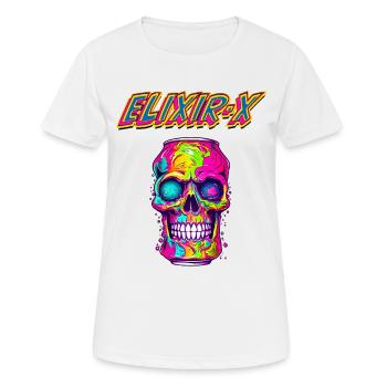 ELIXIR X - Frauen T-Shirt atmungsaktiv - Weiß - Vorne - AI Model Female 172 dark (172cm)