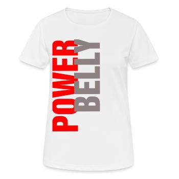 power belly - power belly - Women's Breathable T-Shirt - white - Front - AI Model Female 172 dark (172cm)