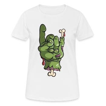 Heavy Metal Zombie Pommesgabel :) - Frauen T-Shirt atmungsaktiv - Weiß - Vorne - AI Model Female 172 dark (172cm)