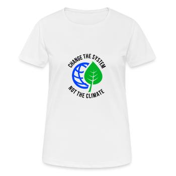 Student demo against climate change - Women's Breathable T-Shirt - white - Front - AI Model Female 172 dark (172cm)