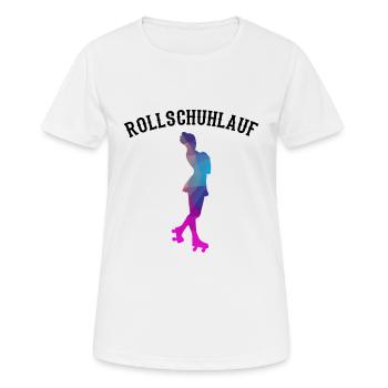 Rollkunstlauf Rollschuhe Pirouette Rollschuhlauf - Frauen T-Shirt atmungsaktiv - Weiß - Vorne - AI Model Female 172 dark (172cm)