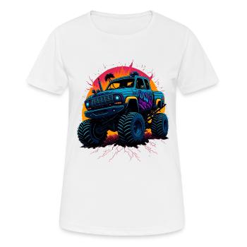 Monstertruck - Frauen T-Shirt atmungsaktiv - Weiß - Vorne - AI Model Female 172 dark (172cm)