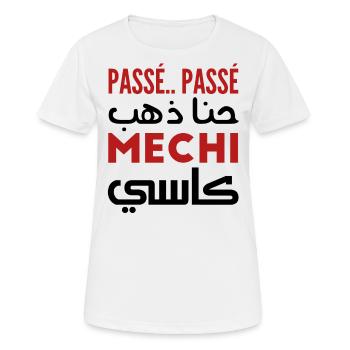 Passé passé hna dheb mechi cassé - T-shirt respirant Femme - blanc - Devant - AI Model Female 172 dark (172cm)