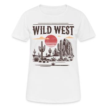 Wilder Westen - Frauen T-Shirt atmungsaktiv - Weiß - Vorne - AI Model Female 172 dark (172cm)