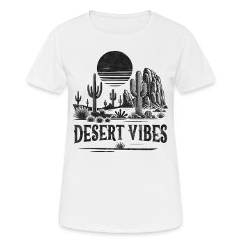 Wüsten-Vibes - Frauen T-Shirt atmungsaktiv - Weiß - Vorne - AI Model Female 172 dark (172cm)