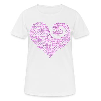 seize douce - coeur - T-shirt respirant Femme - blanc - Devant - AI Model Female 172 dark (172cm)