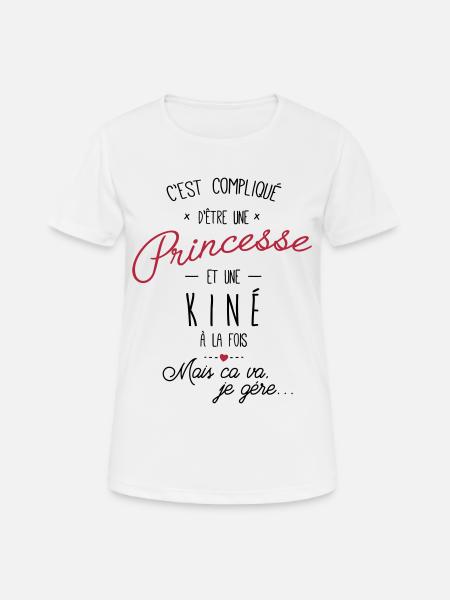 Princesse et Kiné - T-shirt respirant Femme - blanc