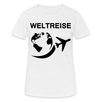 World travel - Women's Breathable T-Shirt - white - Front - AI Model Female 172 dark (172cm)