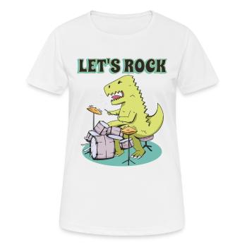 Lustige T-Rex Kostüm Schlagzeuger Schlagzeuger - Frauen T-Shirt atmungsaktiv - Weiß - Vorne - AI Model Female 172 dark (172cm)
