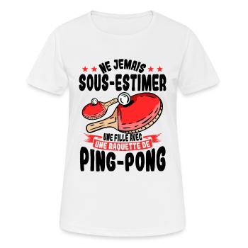 Une Fille Avec Une Raquette De Ping Pong - T-shirt respirant Femme - blanc - Devant - AI Model Female 172 dark (172cm)