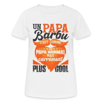 Papa Barbu Papy Barbe - T-shirt respirant Femme - blanc - Devant - AI Model Female 172 dark (172cm)