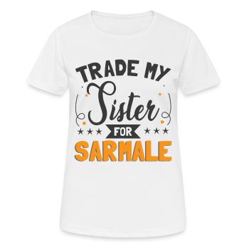 Échangez ma sœur contre Sarmale - T-shirt respirant Femme - blanc - Devant - AI Model Female 172 dark (172cm)