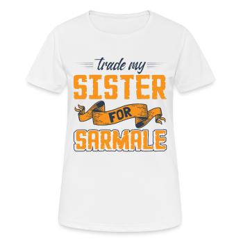 Échangez ma sœur contre Sarmale - T-shirt respirant Femme - blanc - Devant - AI Model Female 172 dark (172cm)