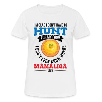 Je ne sais pas où habite Mamaliga - T-shirt respirant Femme - blanc - Devant - AI Model Female 172 dark (172cm)