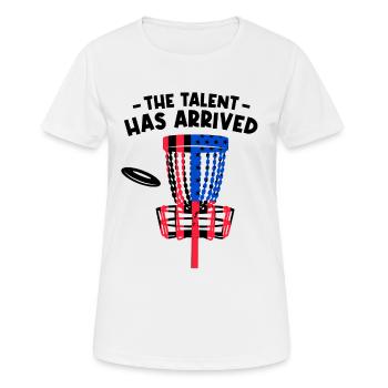 Das Talent ist da - Frauen T-Shirt atmungsaktiv - Weiß - Vorne - AI Model Female 172 dark (172cm)
