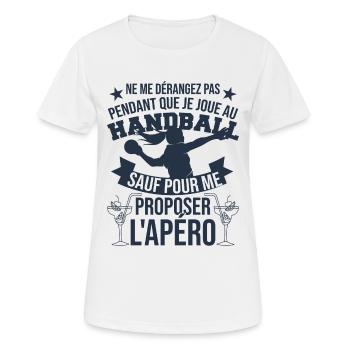 Je Joue Au Handball - T-shirt respirant Femme - blanc - Devant - AI Model Female 172 dark (172cm)
