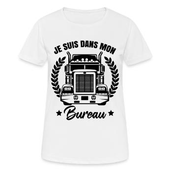 Routier Chauffeur De Camion Camionneur - T-shirt respirant Femme - blanc - Devant - AI Model Female 172 dark (172cm)