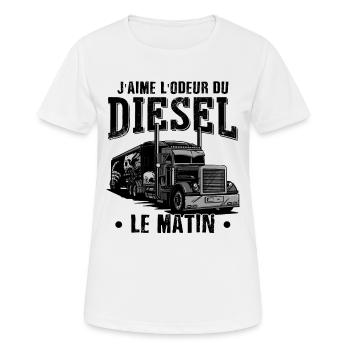 Chauffeur Camion Routier - T-shirt respirant Femme - blanc - Devant - AI Model Female 172 dark (172cm)