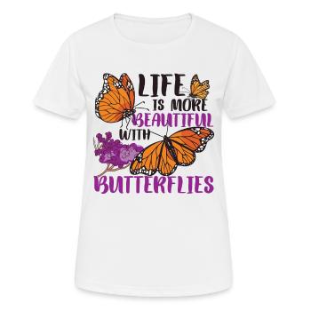 Insectes Papillon Monarque Femmes Monarque Tigre Monarque - T-shirt respirant Femme - blanc - Devant - AI Model Female 172 dark (172cm)