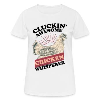 Chuchoteur de poulet | Éleveur de poulet | Poule - T-shirt respirant Femme - blanc - Devant - AI Model Female 172 dark (172cm)