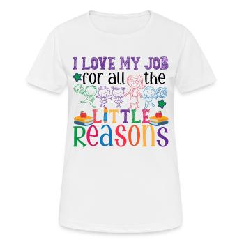 J’aime mon travail pour toutes les petites raisons - T-shirt respirant Femme - blanc - Devant - AI Model Female 172 dark (172cm)