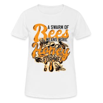 Un essaim d’abeilles signifie plus de miel pour moi - T-shirt respirant Femme - blanc - Devant - AI Model Female 172 dark (172cm)