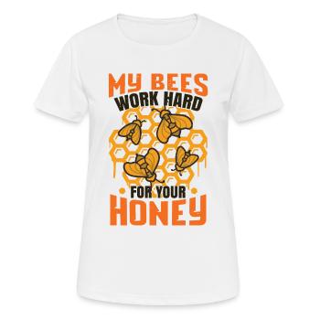 Honigbiene Bienenzucht Wabe - Frauen T-Shirt atmungsaktiv - Weiß - Vorne - AI Model Female 172 dark (172cm)